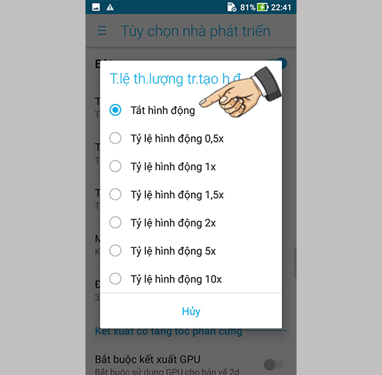 Tắt hình động